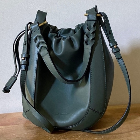 Ulla Johnson Hilma Top-Handle Leather Bucket Bag in Atlantic - Picture 5 of 6